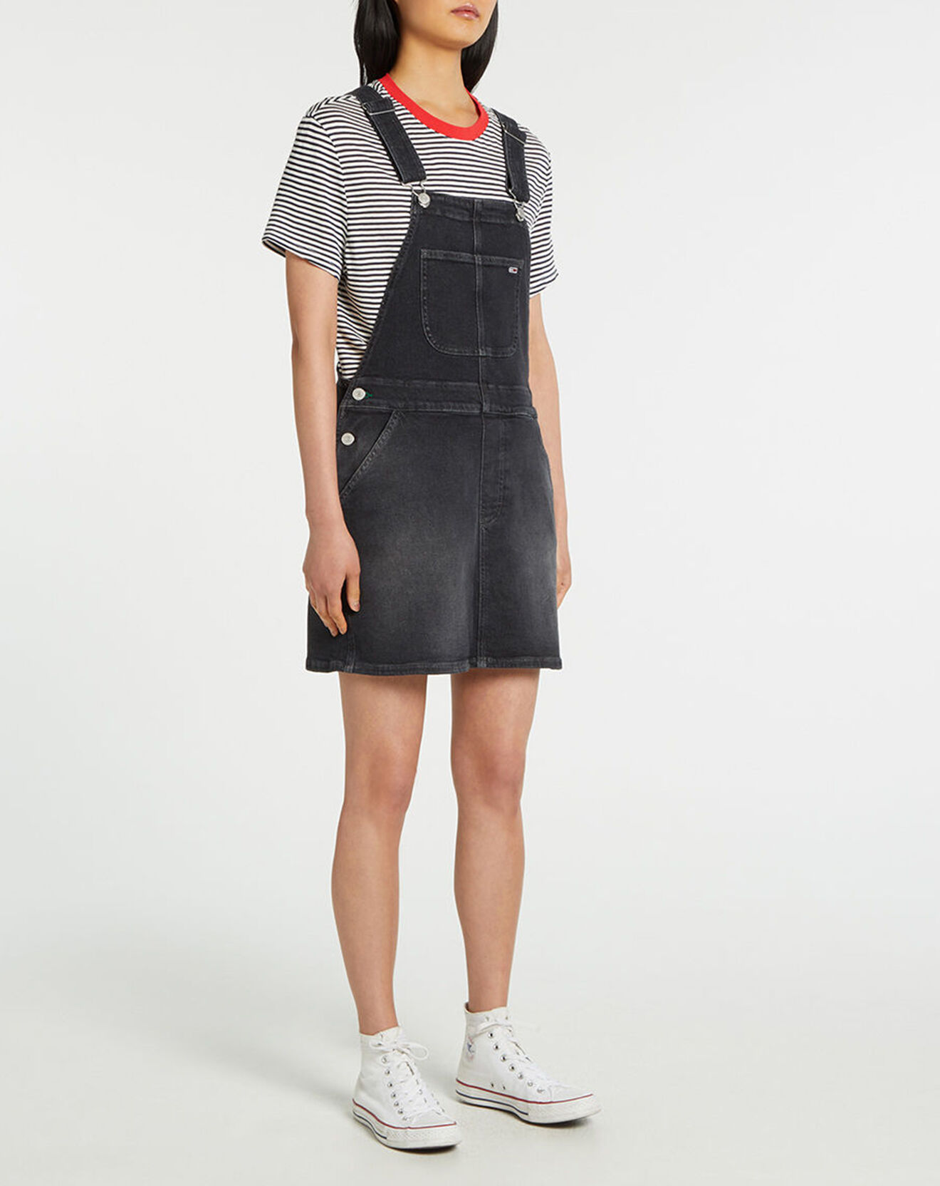 Tommy Jeans Robe salopette Denim noir délavé