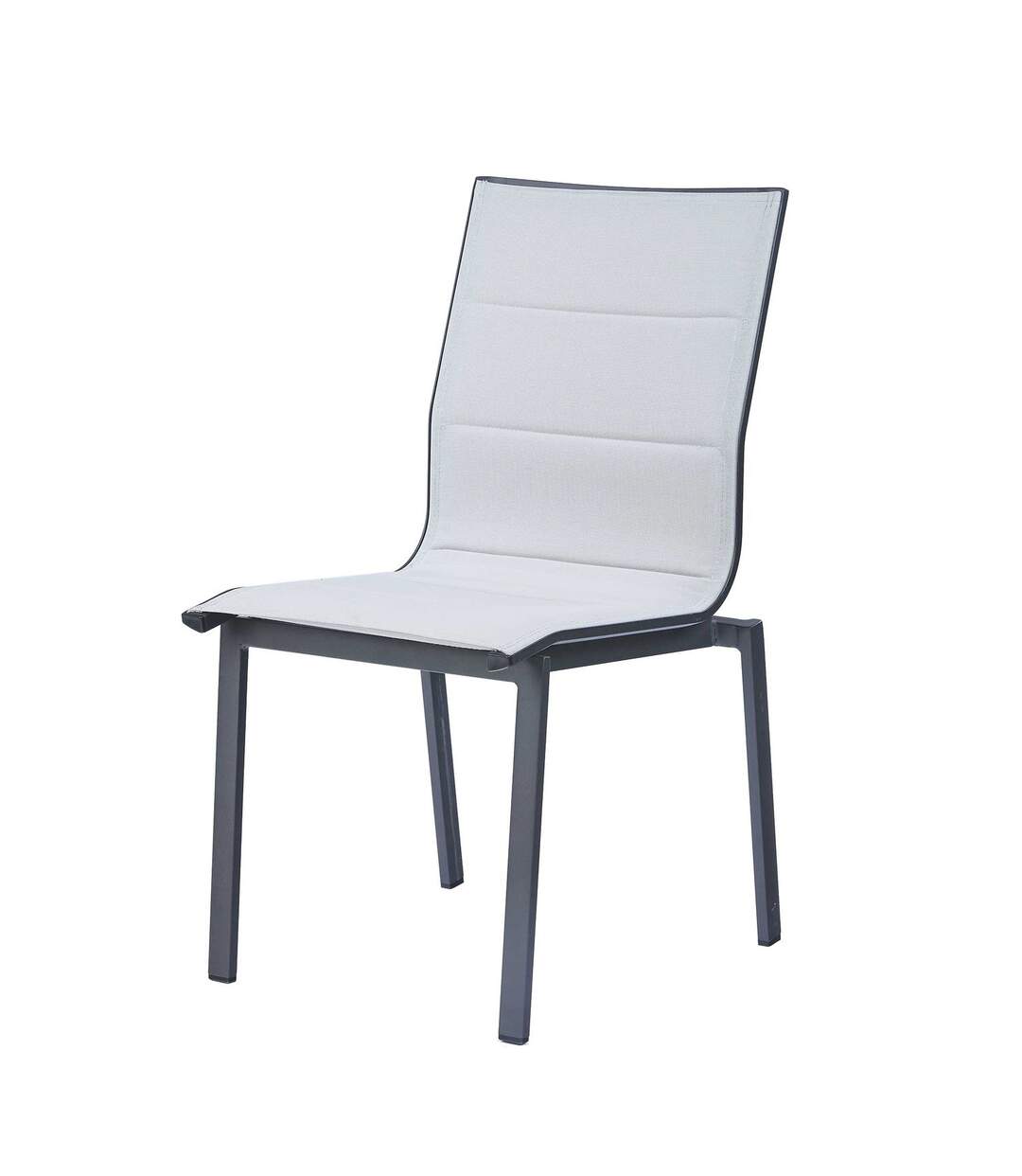 Chaise de jardin Ajaccio - Aluminium et textilène - Gris perle