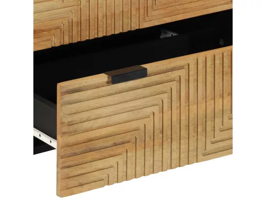 Buffets 3 pcs marron 60x33x75 cm bois massif de manguier