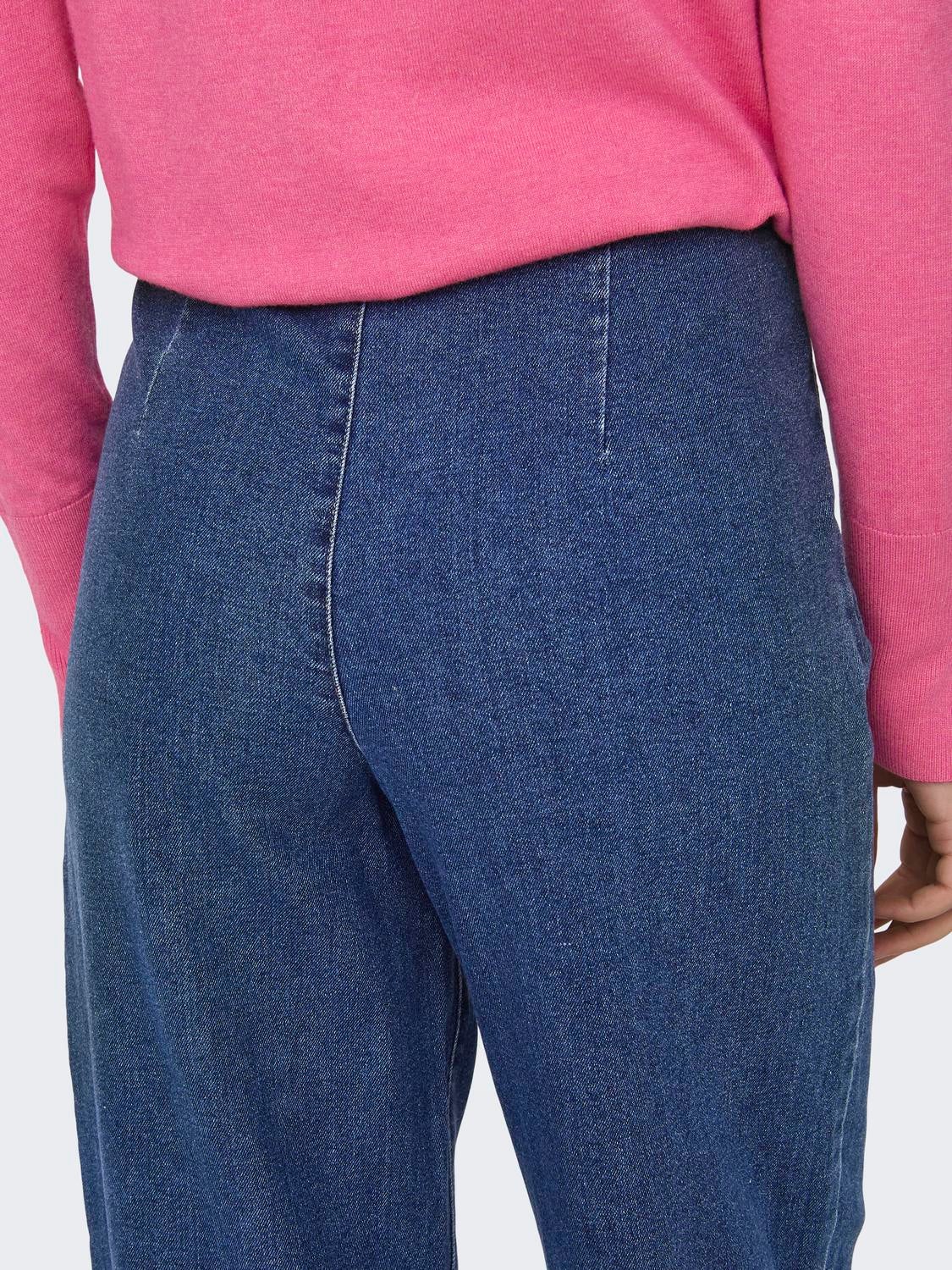 JDYGEGGO Hohe Taille Gerade geschnitten Jeans Medium Blue Denim