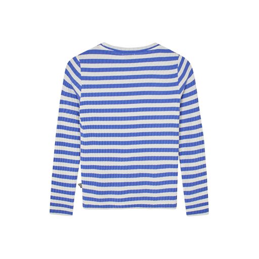 Mads Nørgaard 5x5 Classic Stripe Talika Langærmet T-shirt, Amparo Blue/Vanilla Ice, 12 år