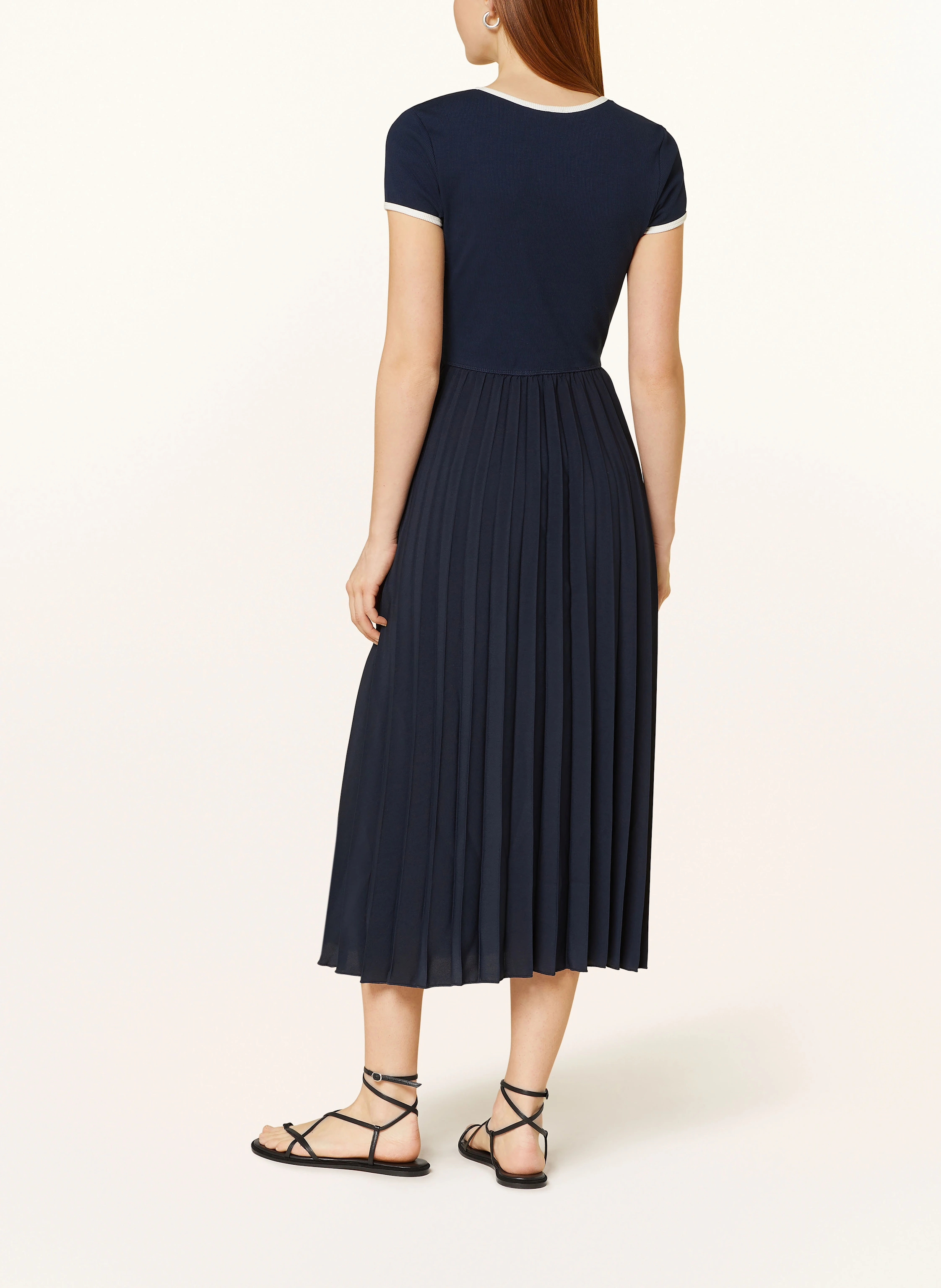TOMMY HILFIGER Kleid im Materialmix mit Plissees