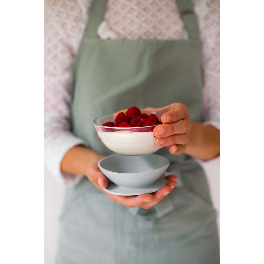Coffret repas en verre 3 pièces - Eucalyptus - Ecru
