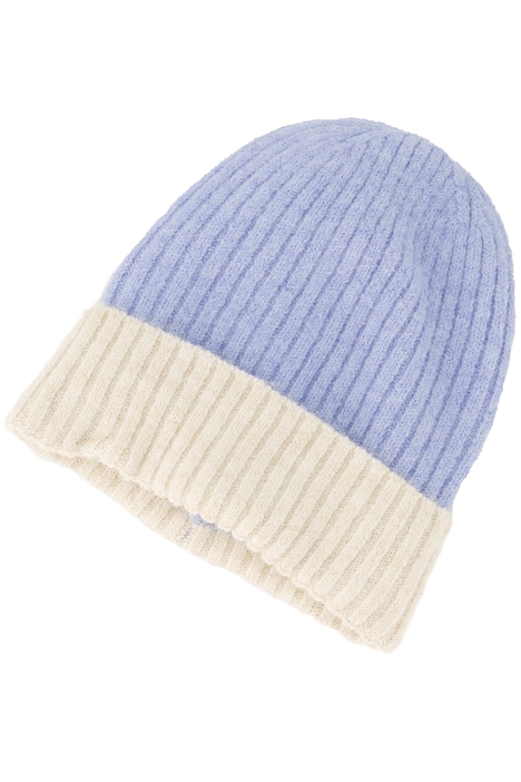 Strickmütze, zweifarbig, weicher Rippstrick
