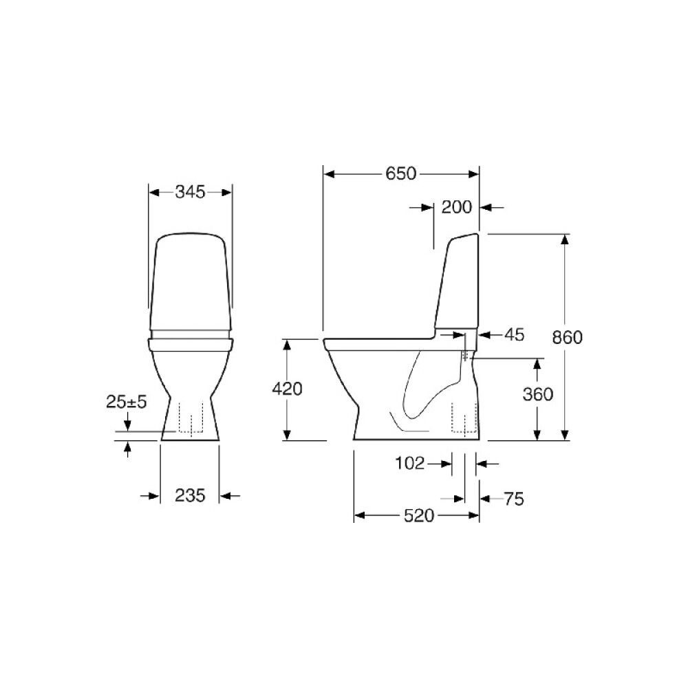 TOALETT GUSTAVSBERG NAUTIC 1500 C+ LIMING HYGIENIC FLUSH
