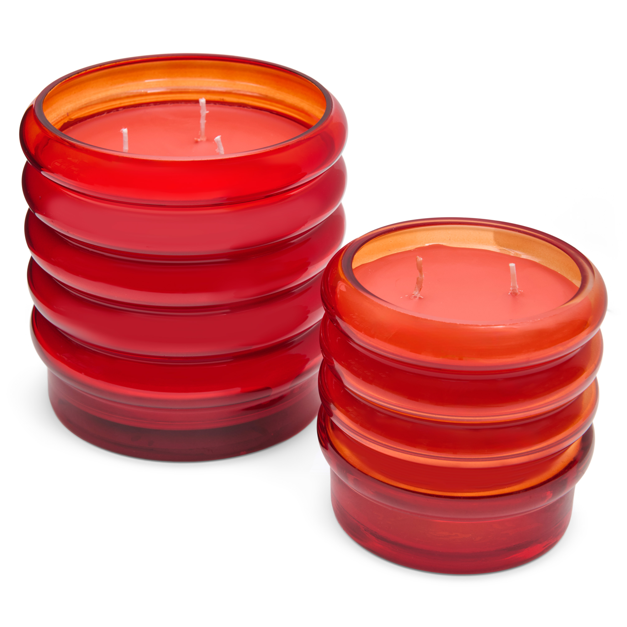 Geurkaars Bubbly red orange large - Musk & Santal
