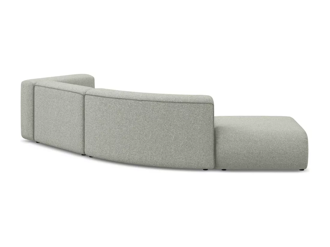 Canapé modulable 4 places gauche en tissu texturé - gris clair - EKAHI