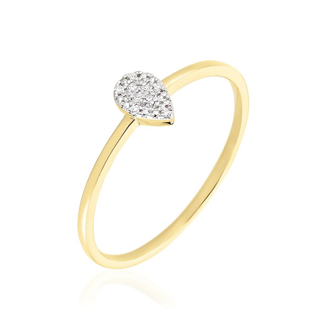 Bague Pear C Or Jaune Diamant