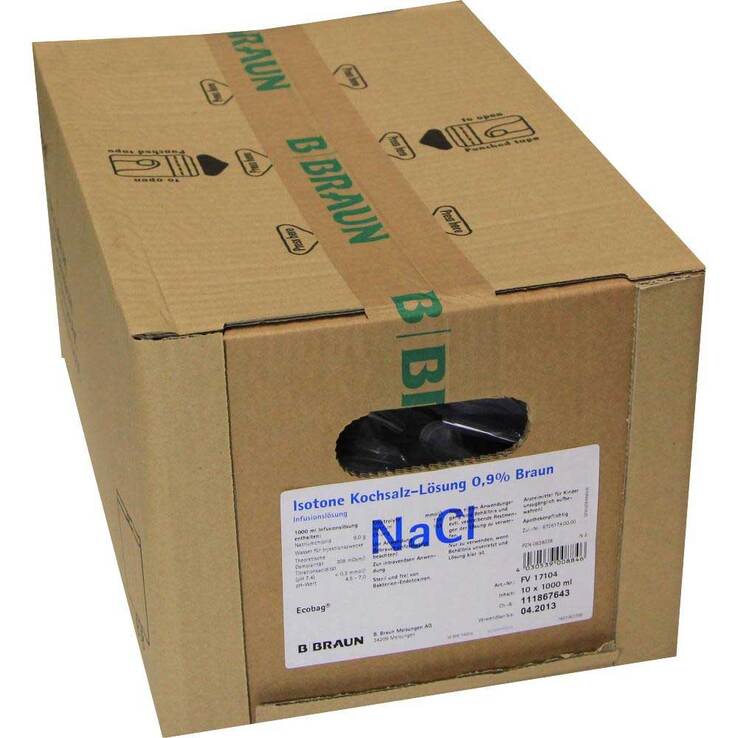 Natriumchlorid 0,9% Braun Ecobag Infusionslösung, 10X1000 ml