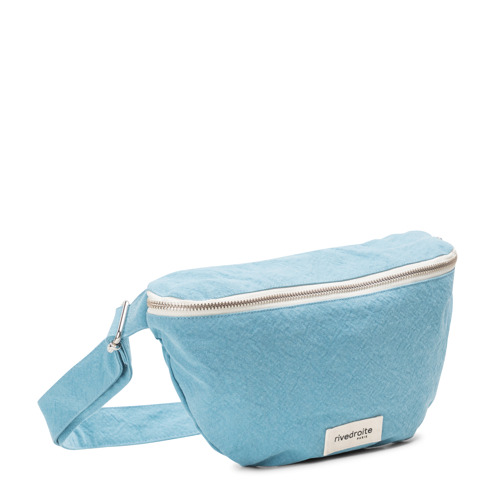 CUSTINE - Sac banane en coton recyclé imprimé | Bleu