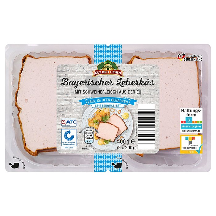 GUT DREI EICHEN Bayerischer Leberkäs 350 g, Pizza
