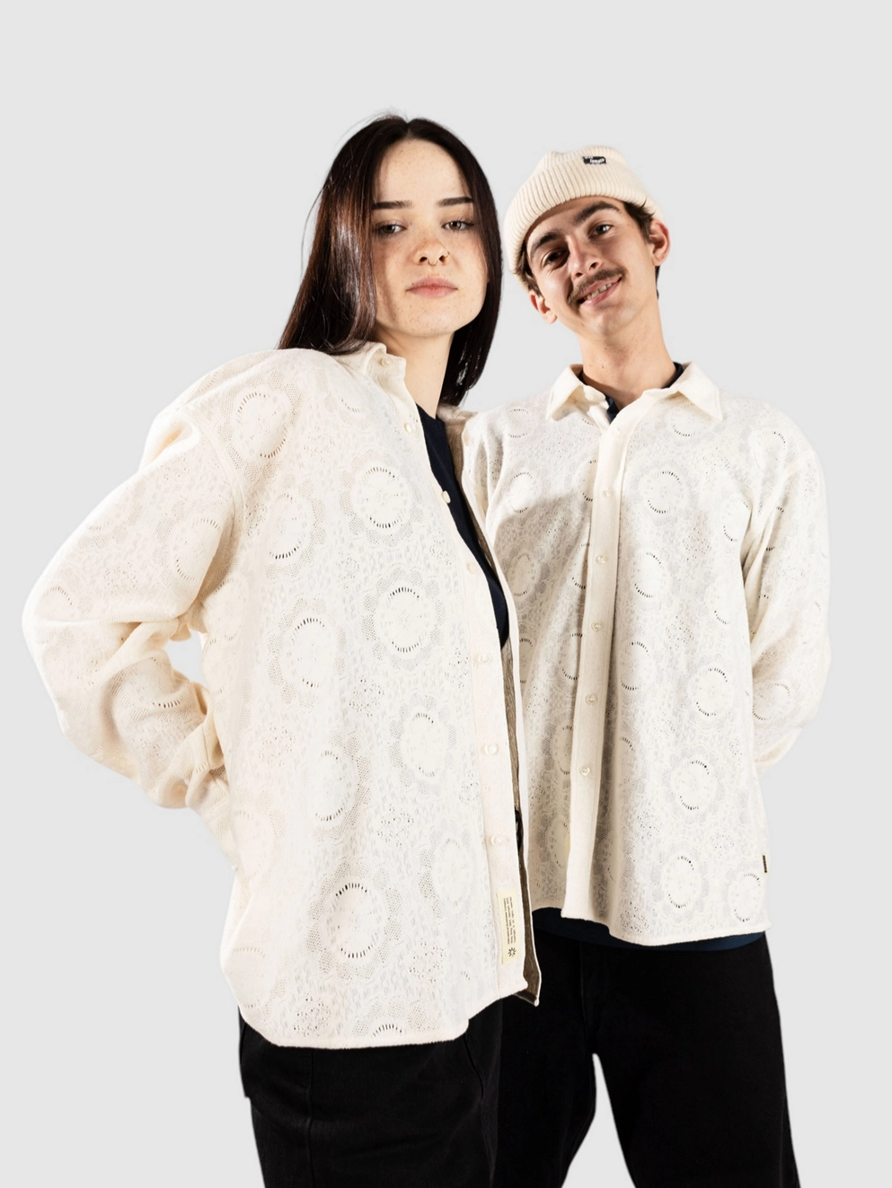 Woodbird Yuro Knitted Shirt off white