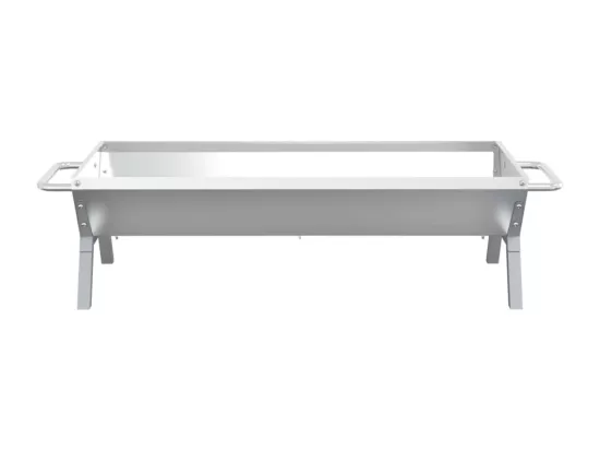 Plateau pour barbecue Argenté 118x42x30,5 cm Acier inoxydable