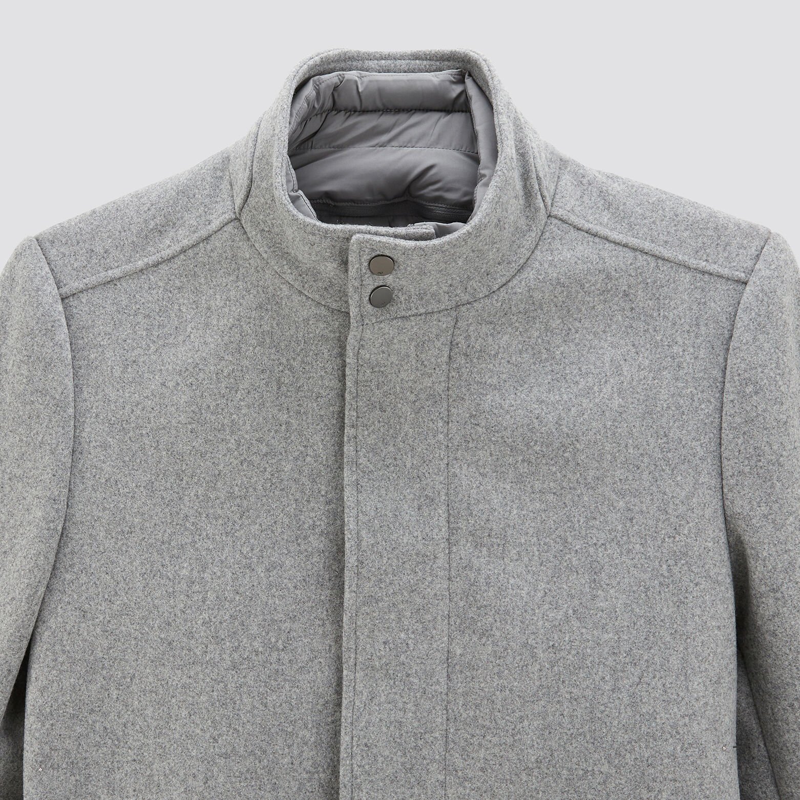 Manteau en laine col montant Gris moyen