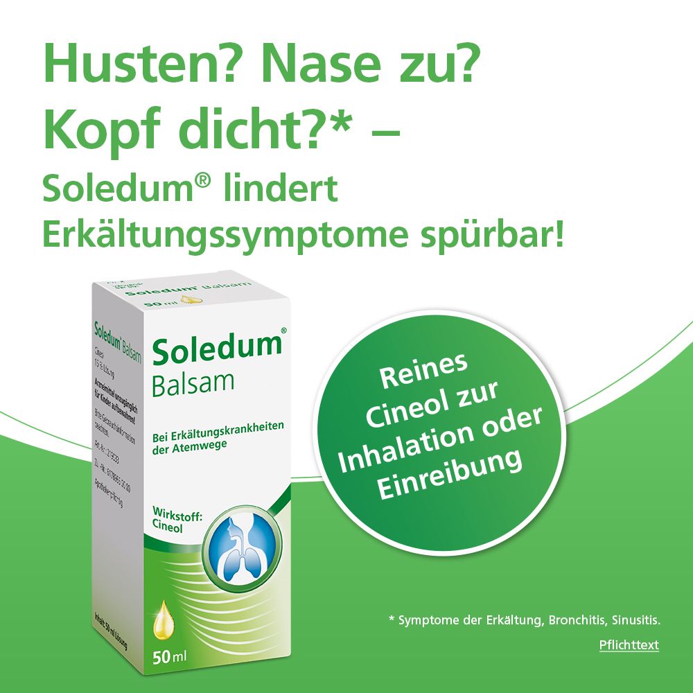 Soledum® Balsam bei Erkältungskrankheiten der Atemwege