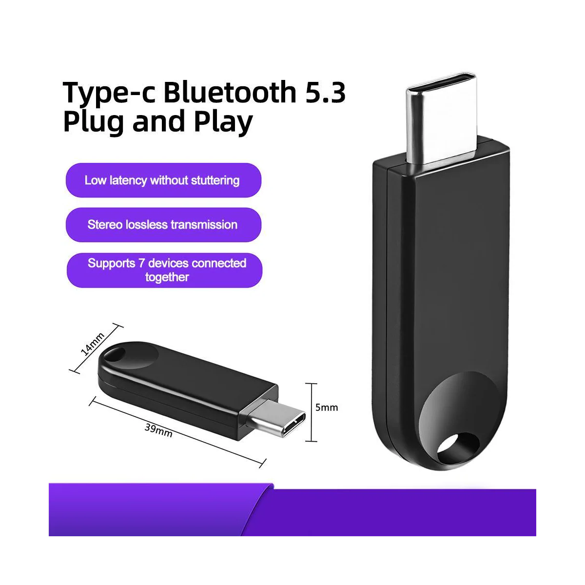 NÖRDIC USB-C Bluetooth 5.3-adapter