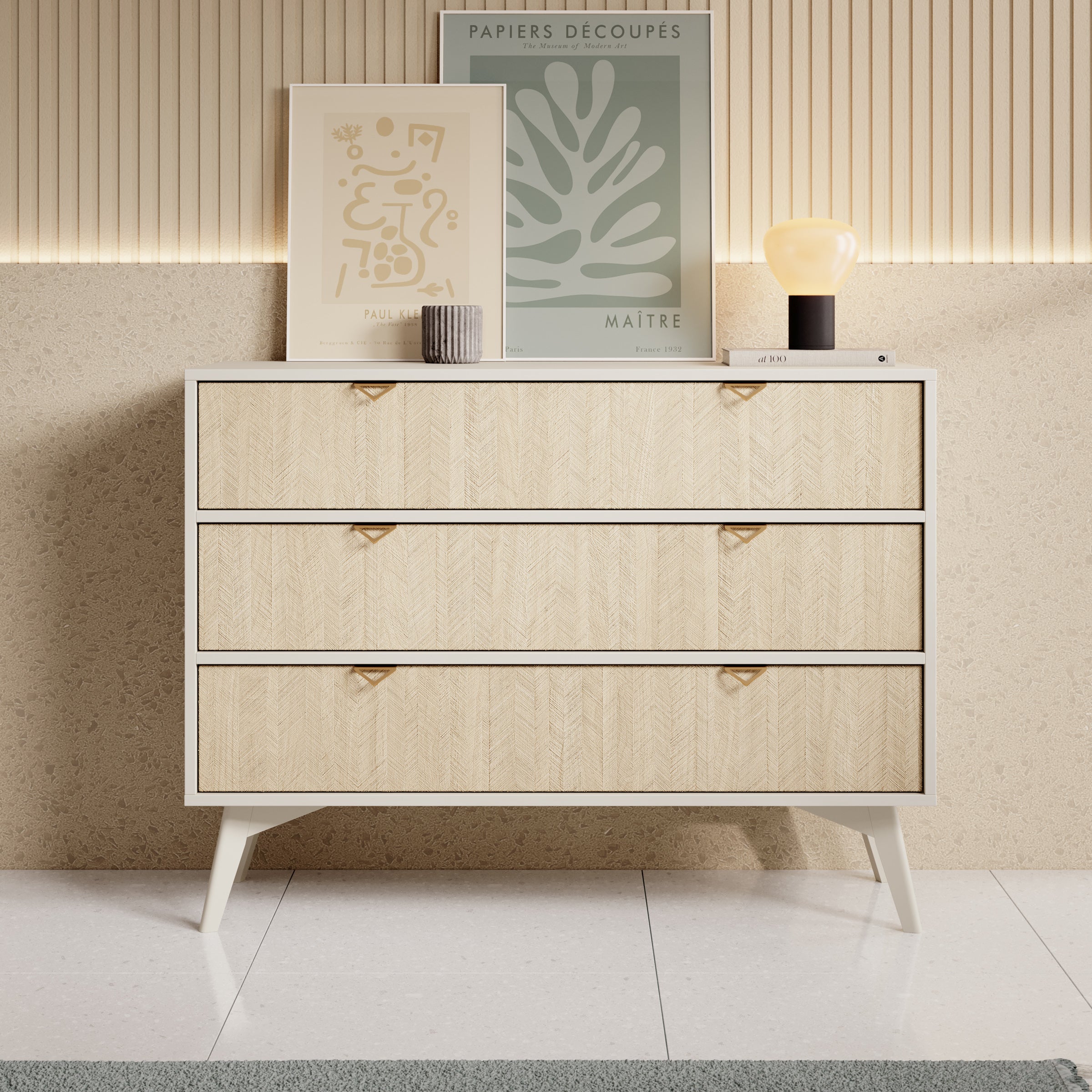 Essence - Ladekast - Beige/licht eiken - 106x38x81 cm