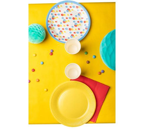(20er Set) Ø23cm Pappteller Einweg Papier Teller Party Geschirr Tisch Deko (79219I) - Gelb