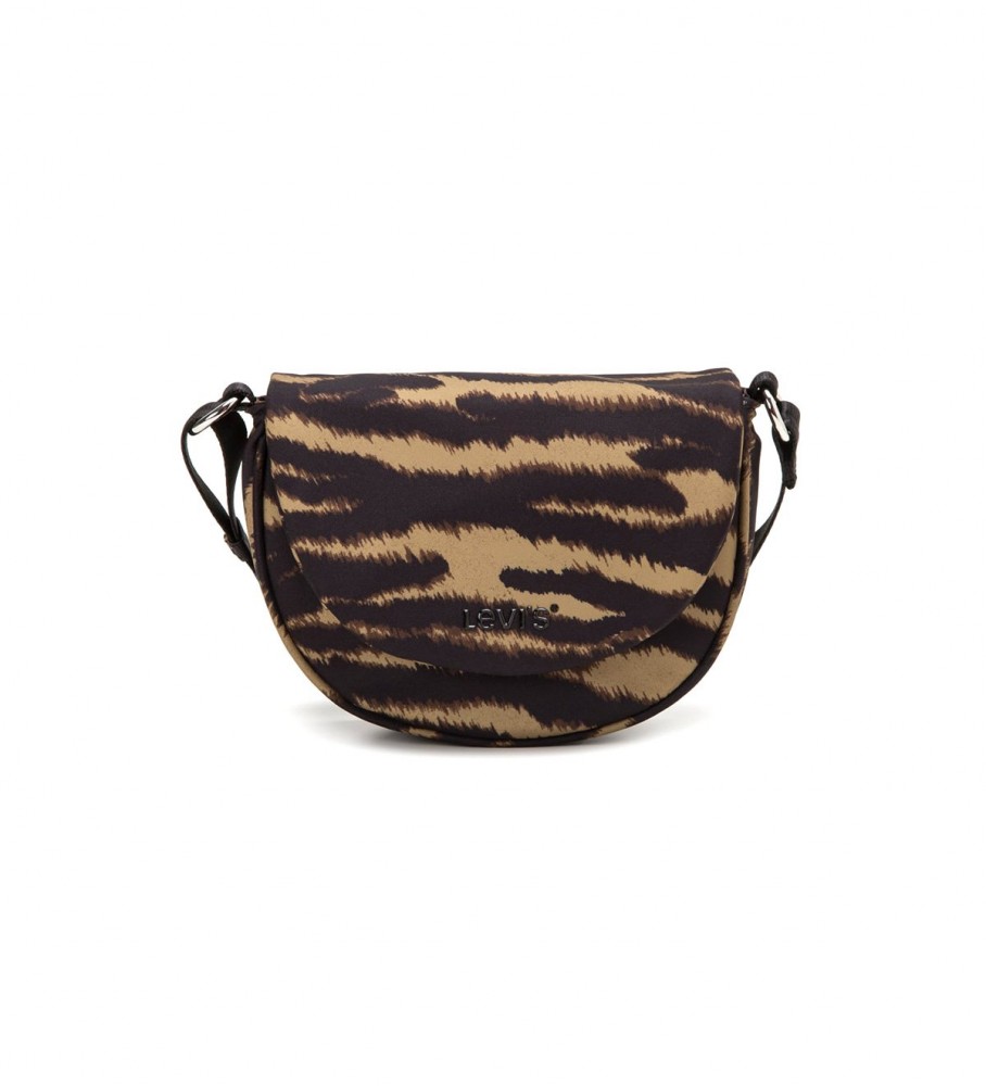 Bolsa transversal Levi's marrom com estampa animal