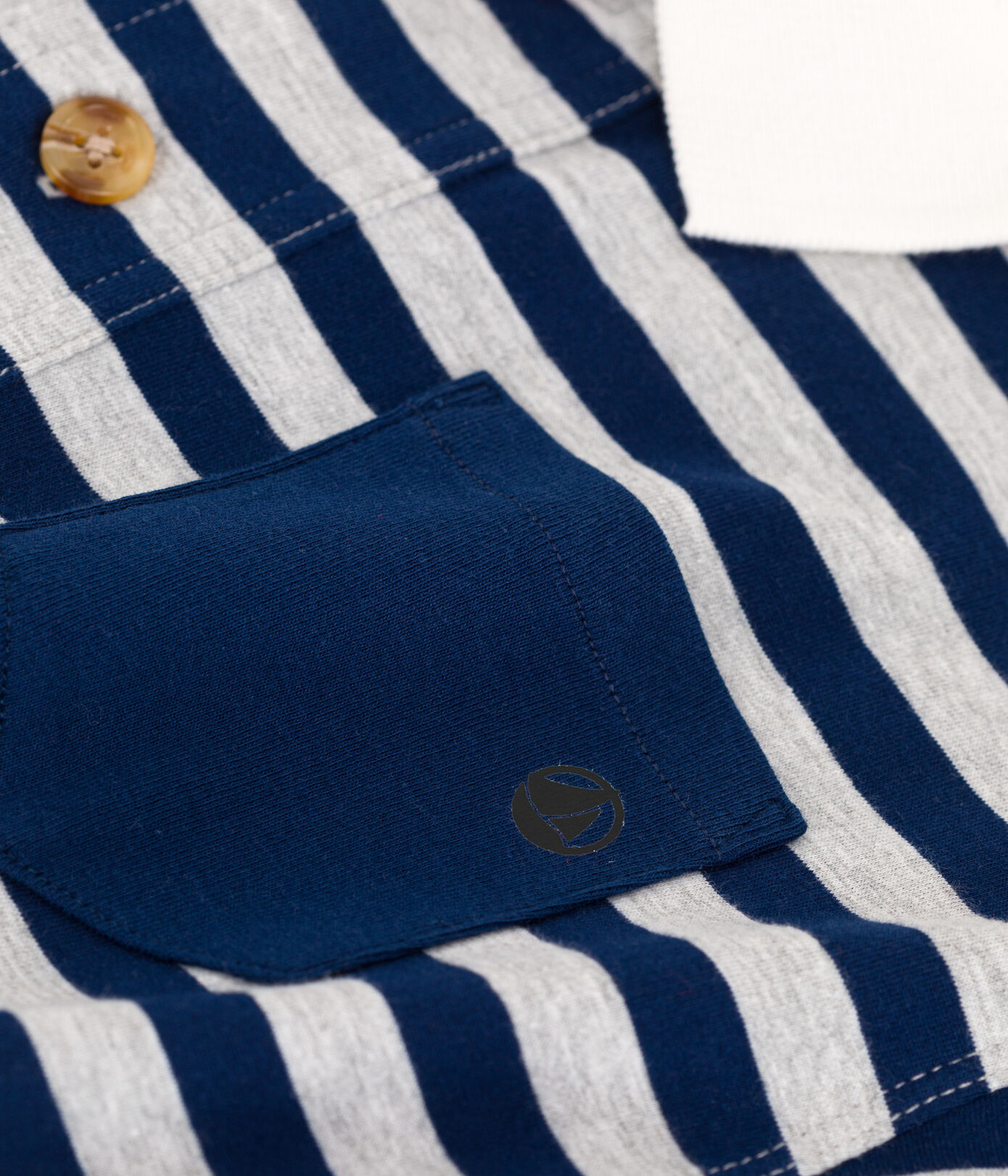 Polo rayé manches longues en coton enfant garçon