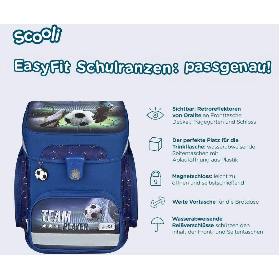Scooli EasyFit Schulranzen - Set Team Player