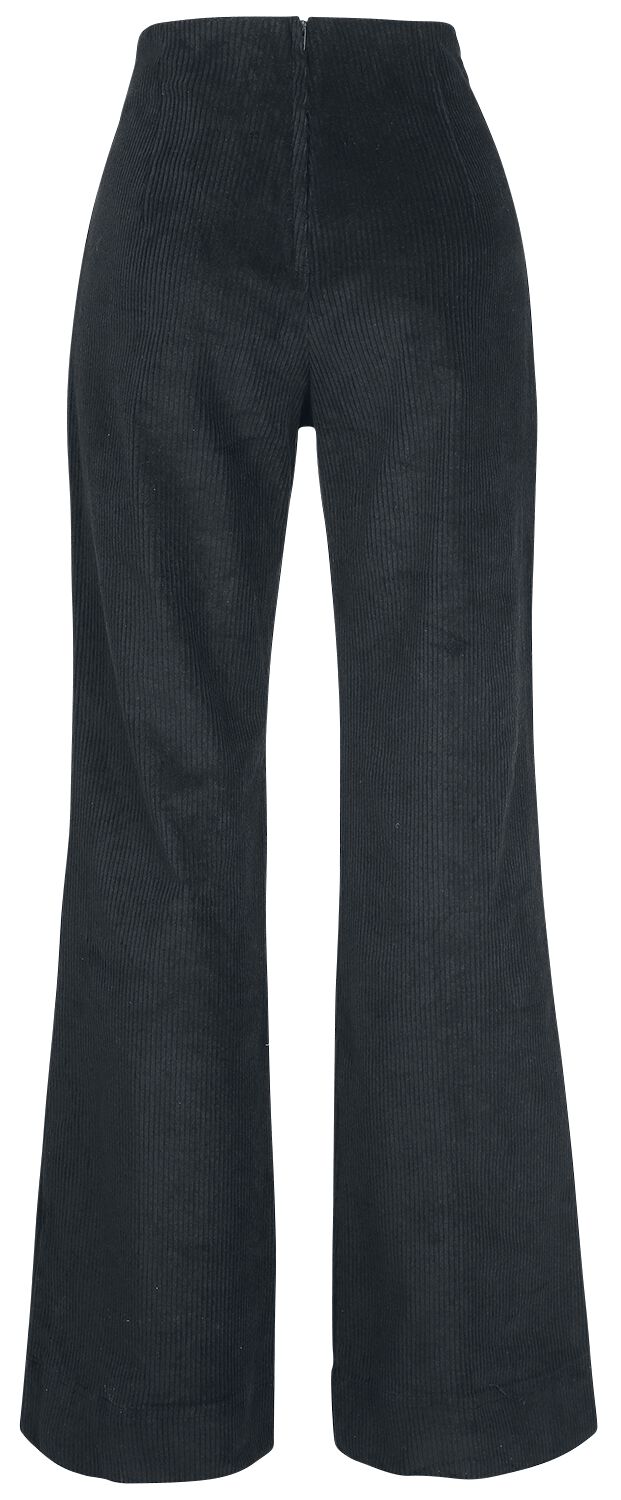 Pantalon Taille Haute Blith Noir Corduroy | Voodoo Vixen Pantalon en toile