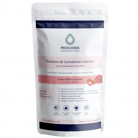 Protelicious Protéines de lactosérum - Fraises Délices (500g)