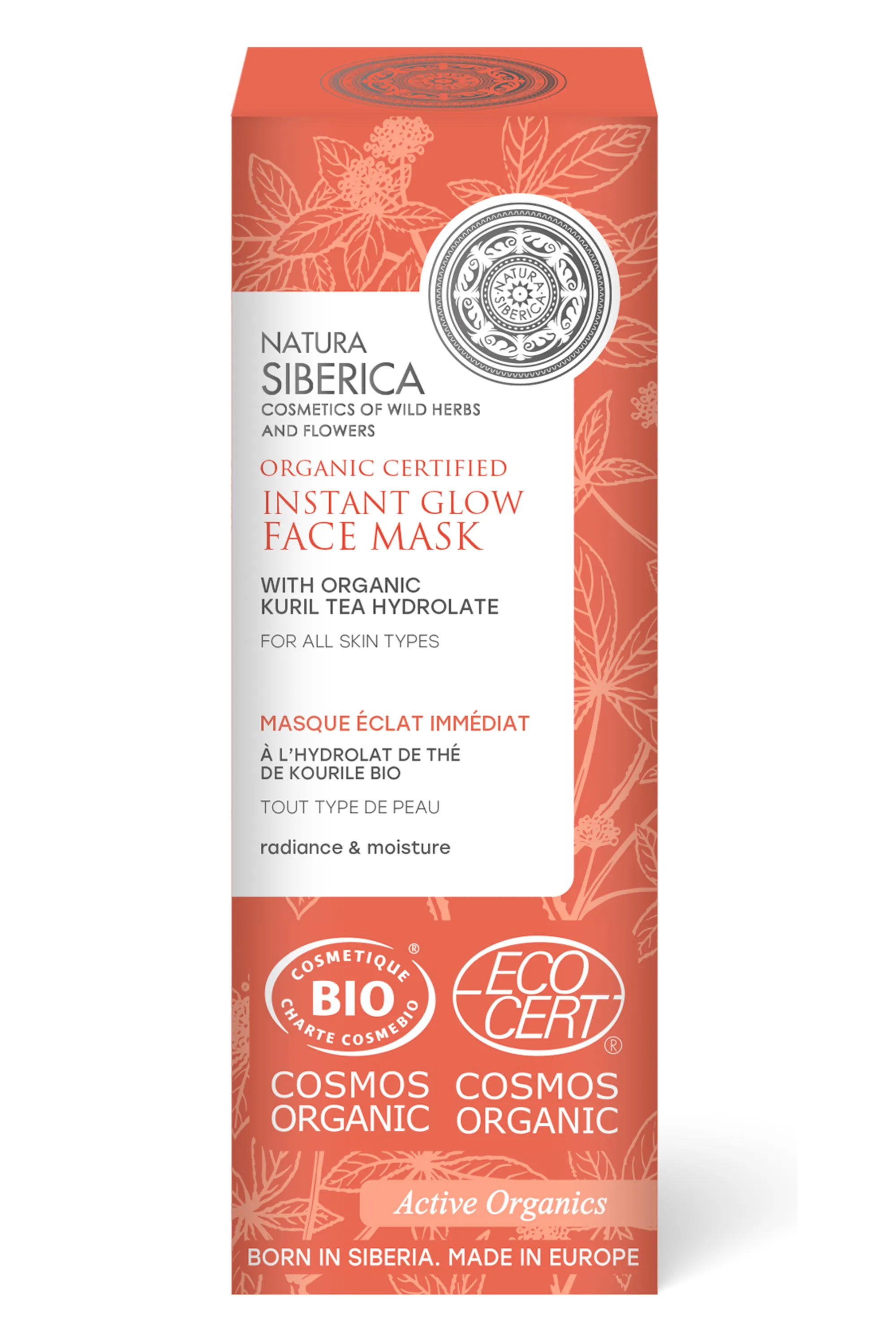 Natura Siberica Masque visage Bio éclat immédiat au Thé de Kourile-75 ml