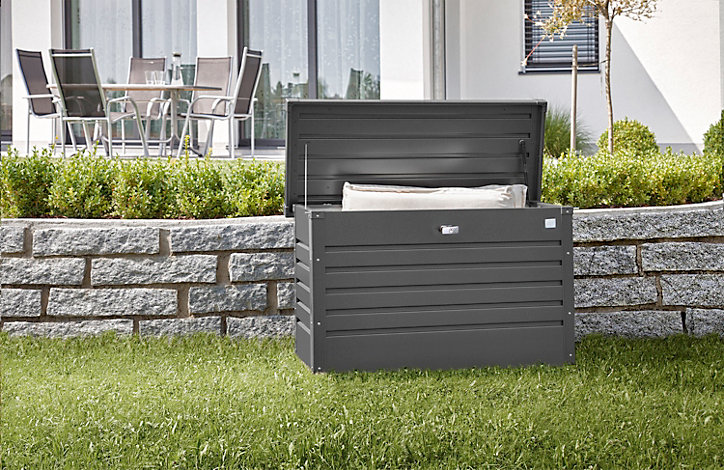 Coffre de jardin métal Biohort gris foncé 195L
