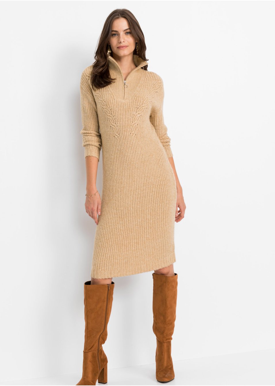 Robe en maille avec col camionneur