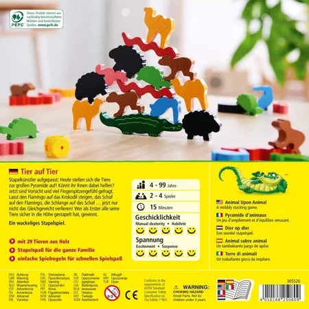 HABA 305520 Tier auf Tier Das wackelige Stapelspiel
