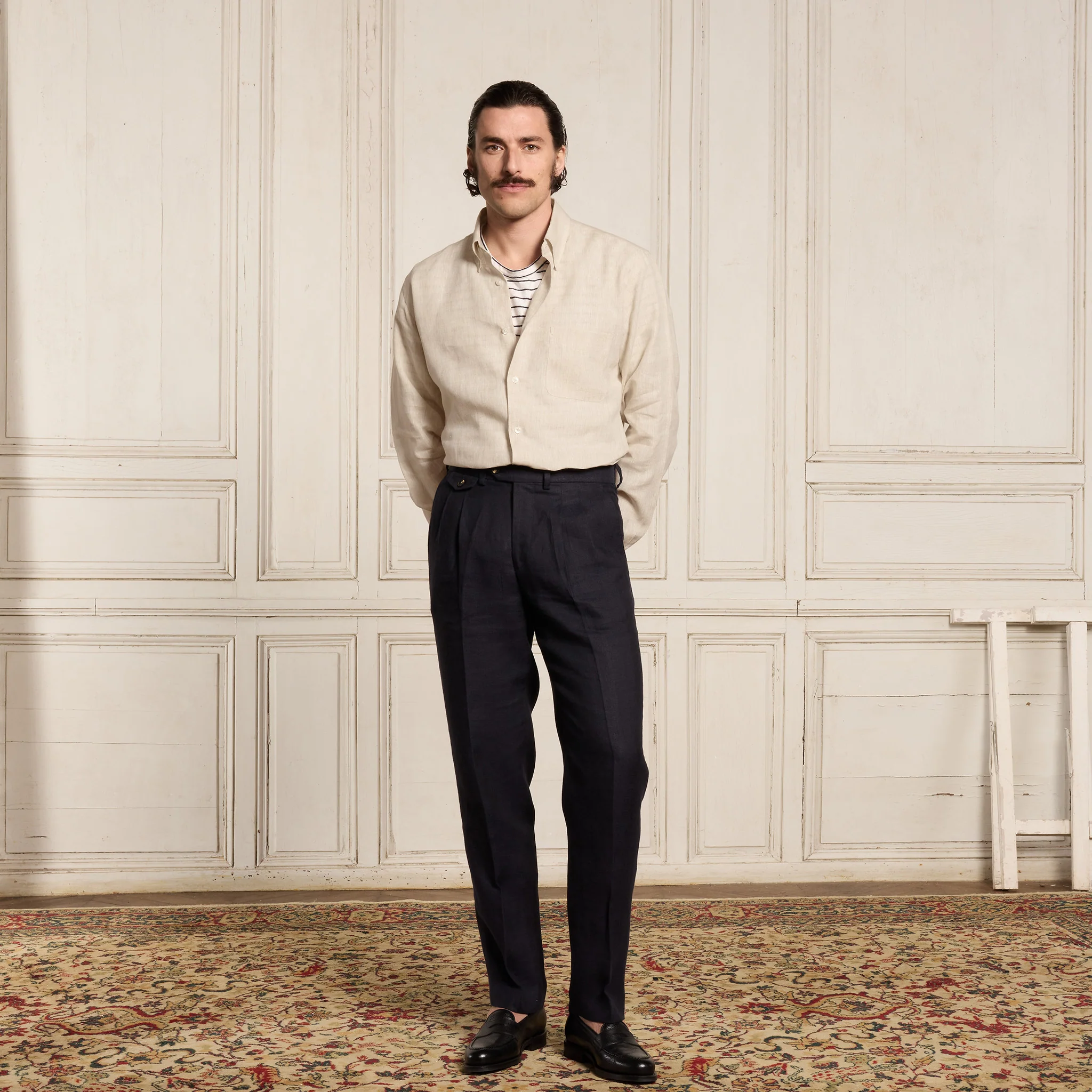 Natural beige linen shirt