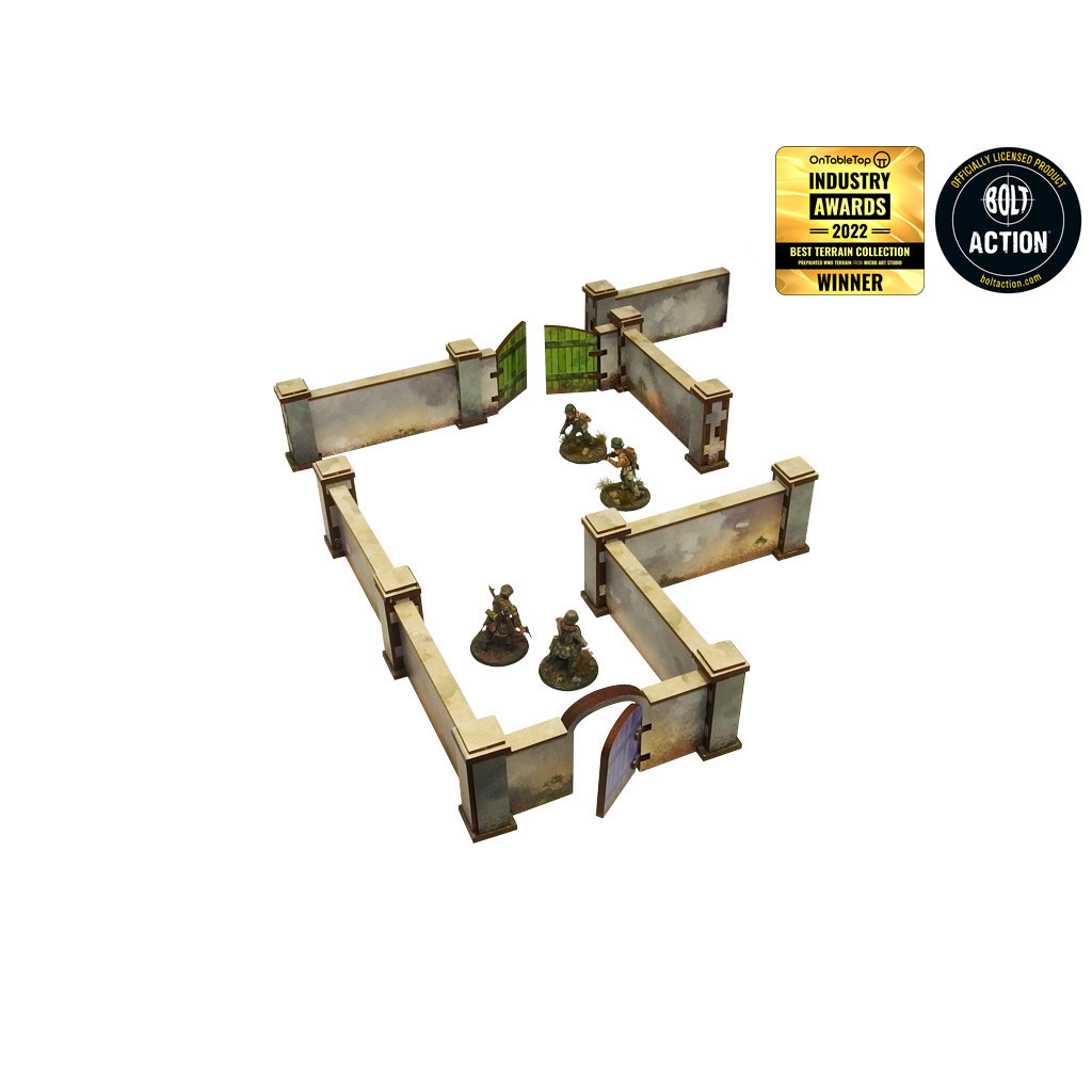 WW2 - Normandy Wall w. Gate (high)