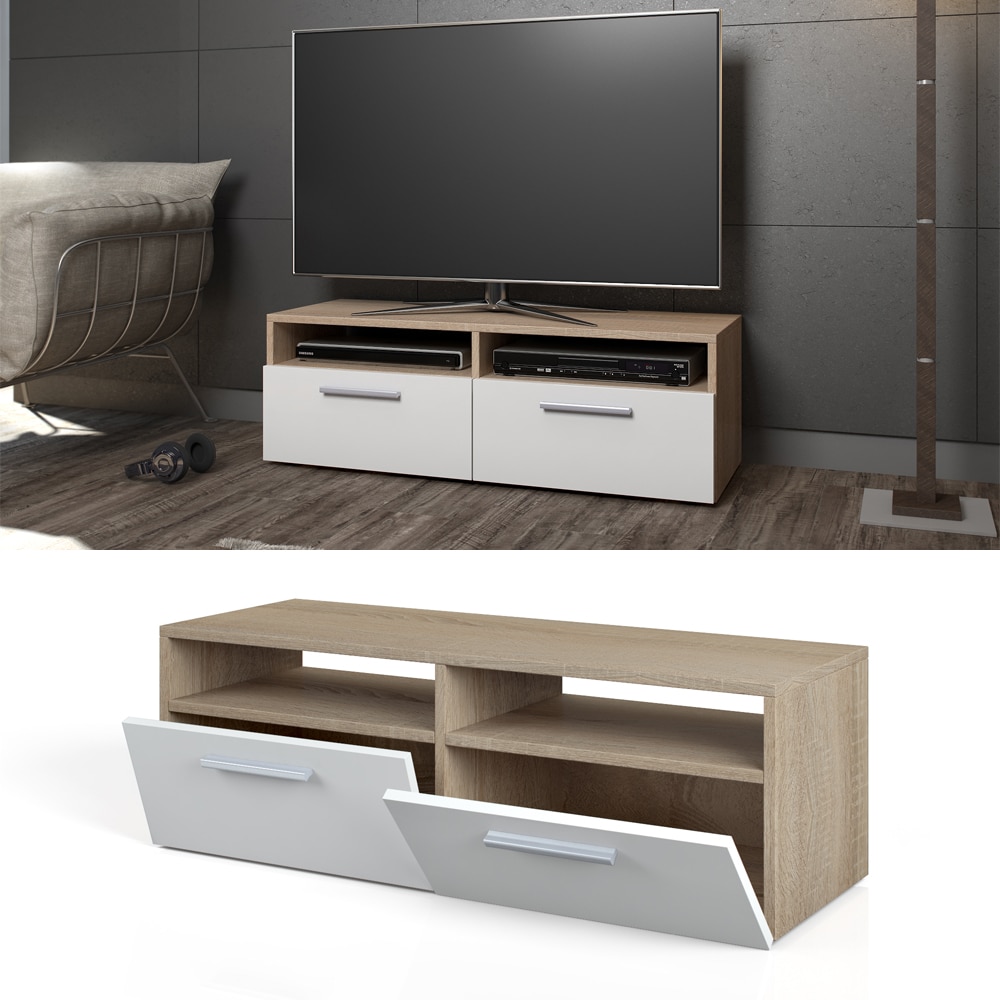 Vicco Lowboard Diego Fernsehschrank Sideboard TV Fernsehtisch Sonoma Weiß