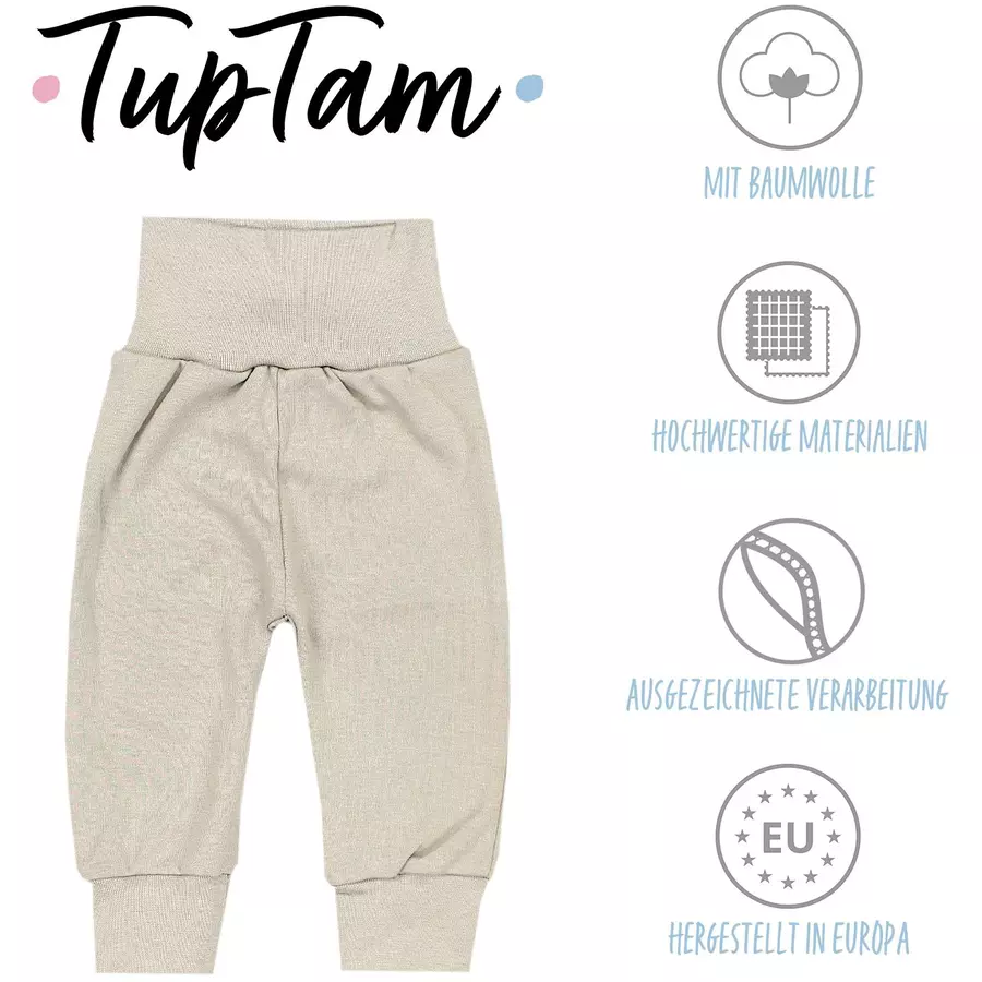 TupTam Baby Jungen Lange Pumphose 3er Pack blaubeige