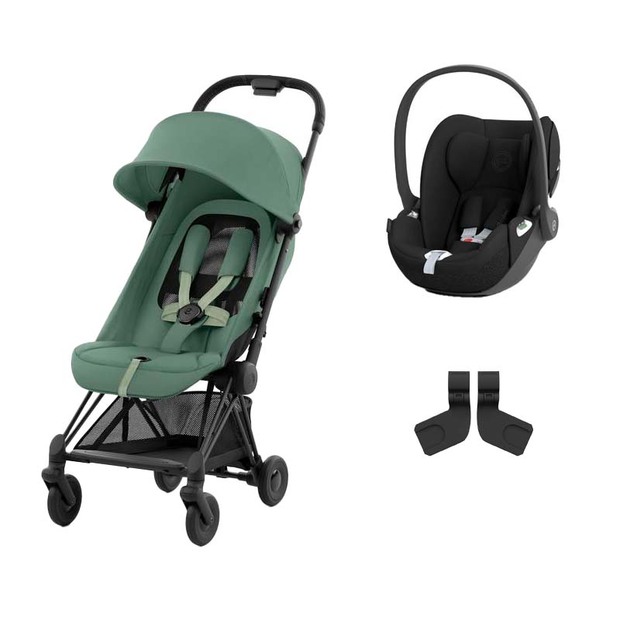 Poussette DUO Coya Matt Black Leaf Green + Cloud T Sepia Black - CYBEX