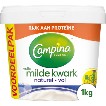Campina Volle Milde Kwark Naturel Voordeelpak 1 kg