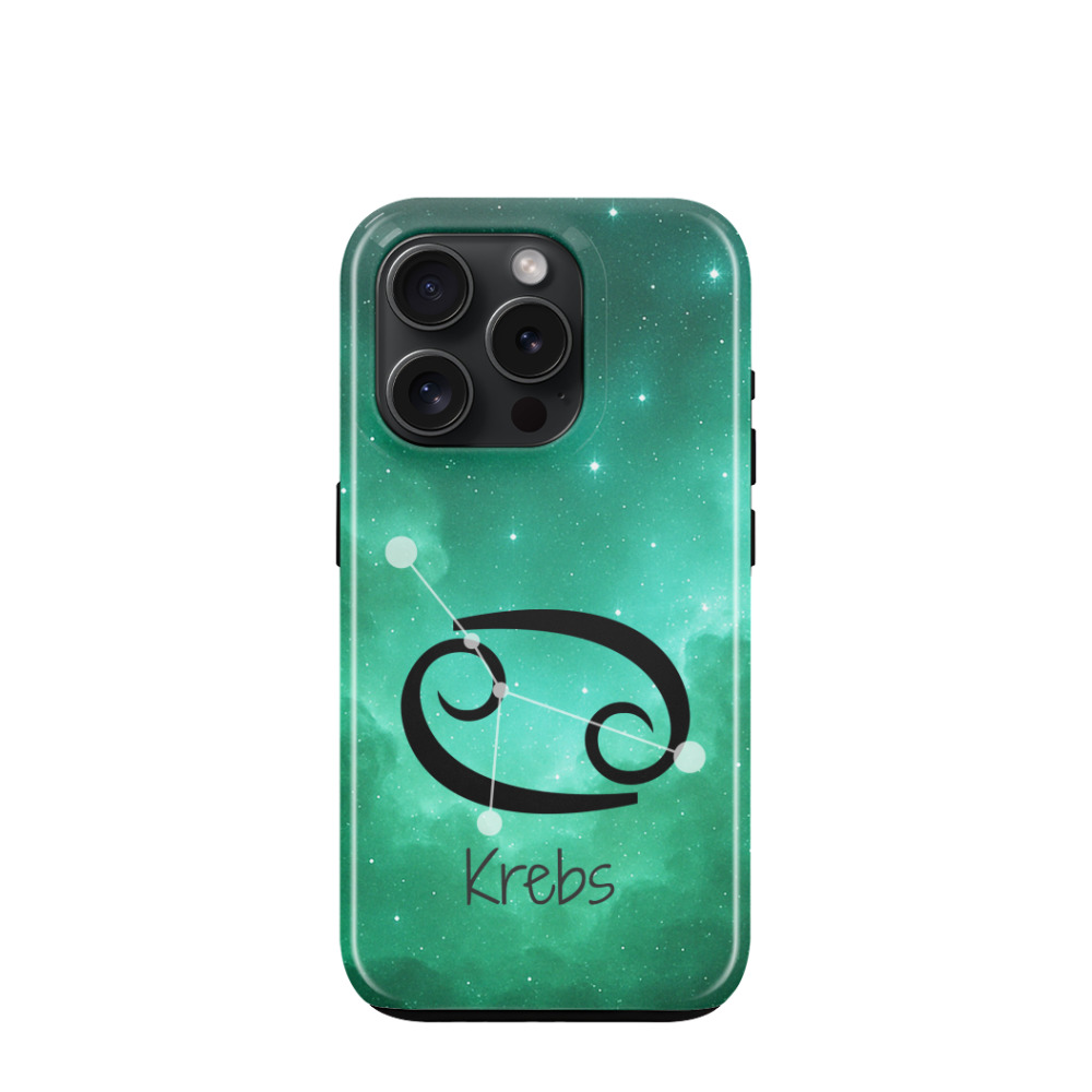 iPhone 15 Pro Hybrid (Kunststoff / Gummi) Hülle Krebs 2 - Grün