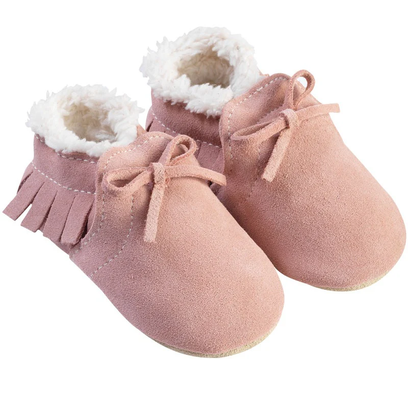 Mocassin fourré rose