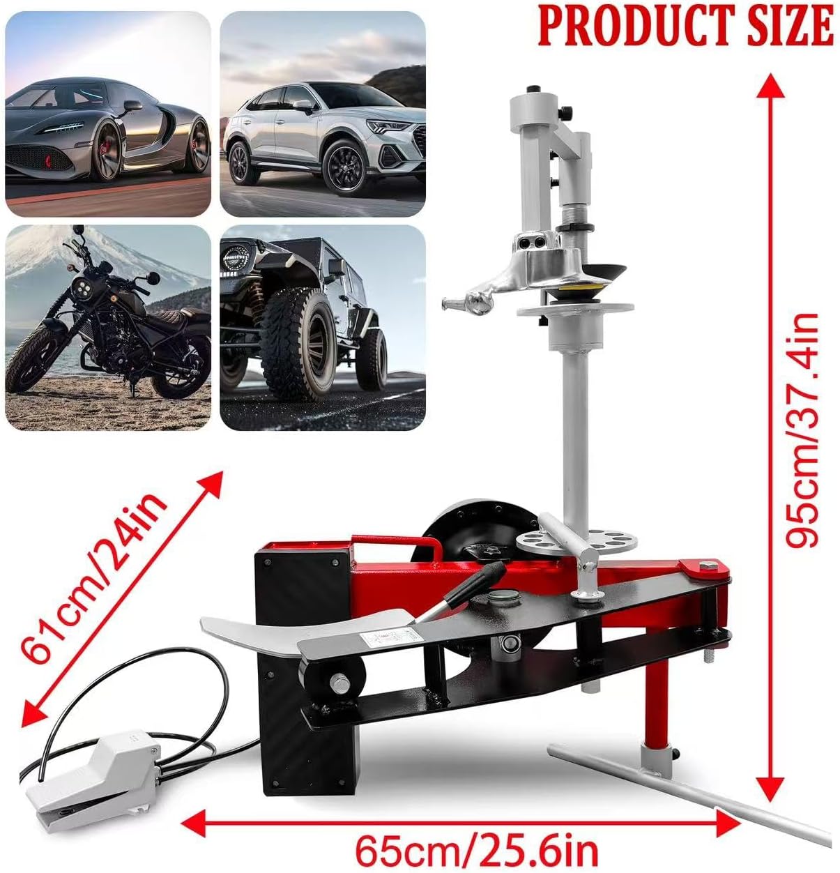 Generisch Manuelle Reifenmontiermaschine Reifenmontiermaschine Radmontiermaschine Perfekt für Outdoor & Mobile Autoreparaturen