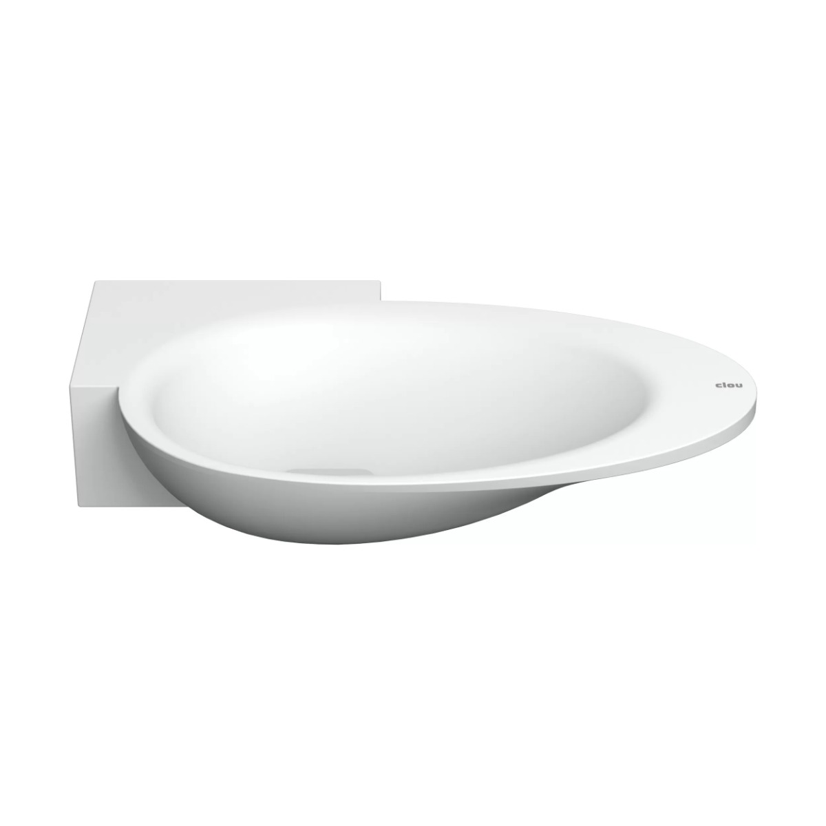 Clou First hoekfontein solid surface 39cm met kraangat links wit mat