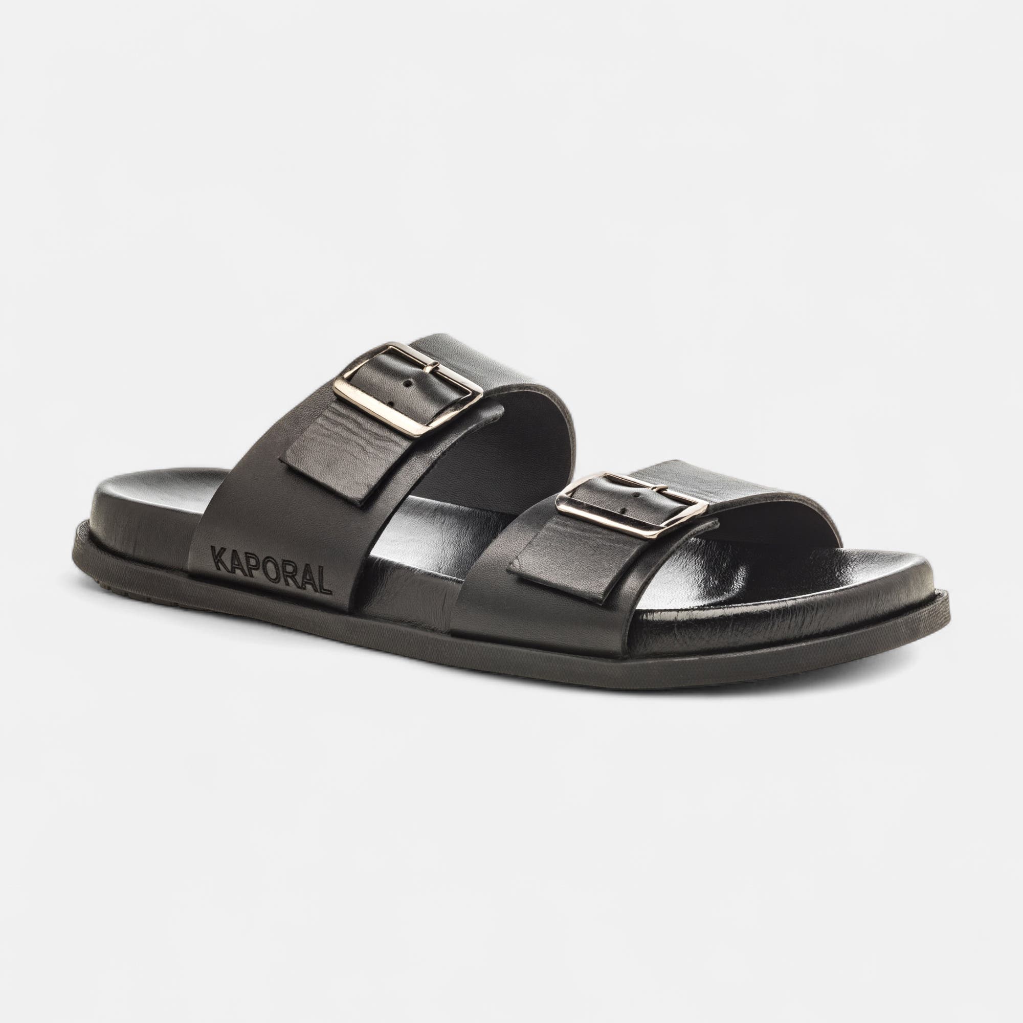 Mules Homme en cuir noir