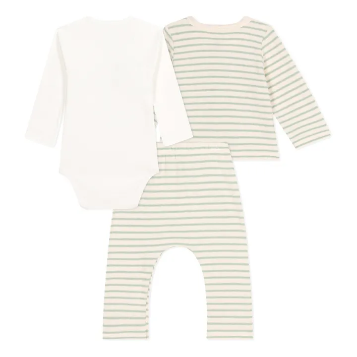Petit Bateau Lot 3 Pièces Maille Rayé | Ecru