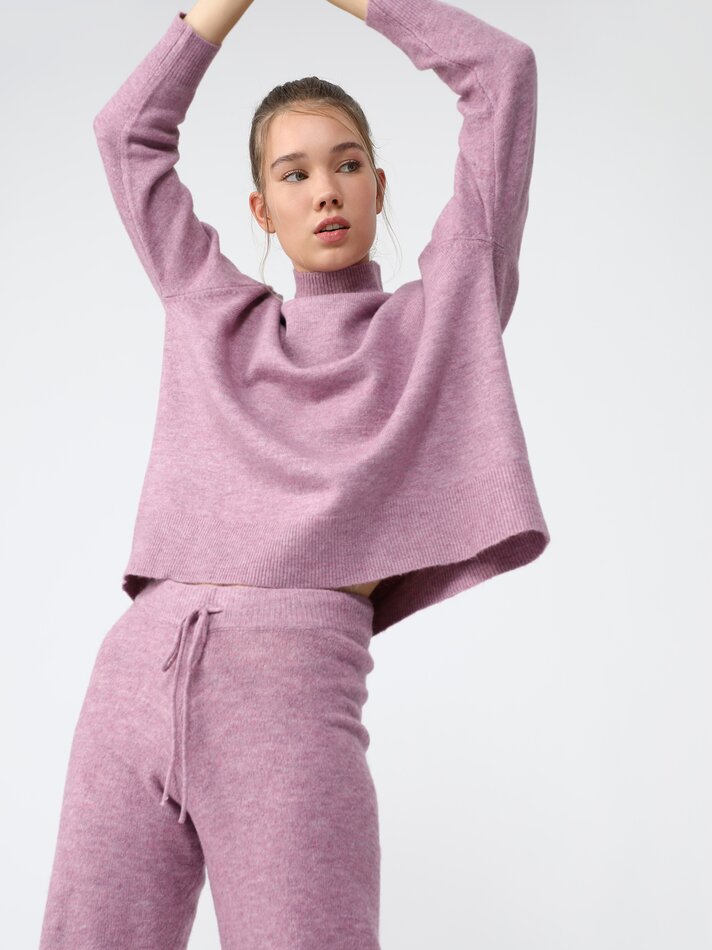 Calça jogger de malha - Lilás