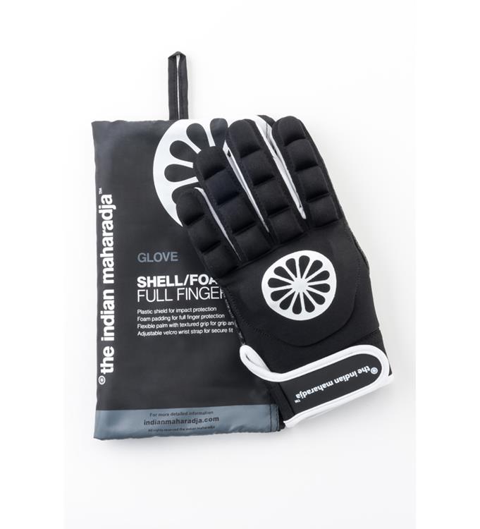 The Indian Maharadja Glove shell/foam full finger (left)-black Hockeyhandschoen