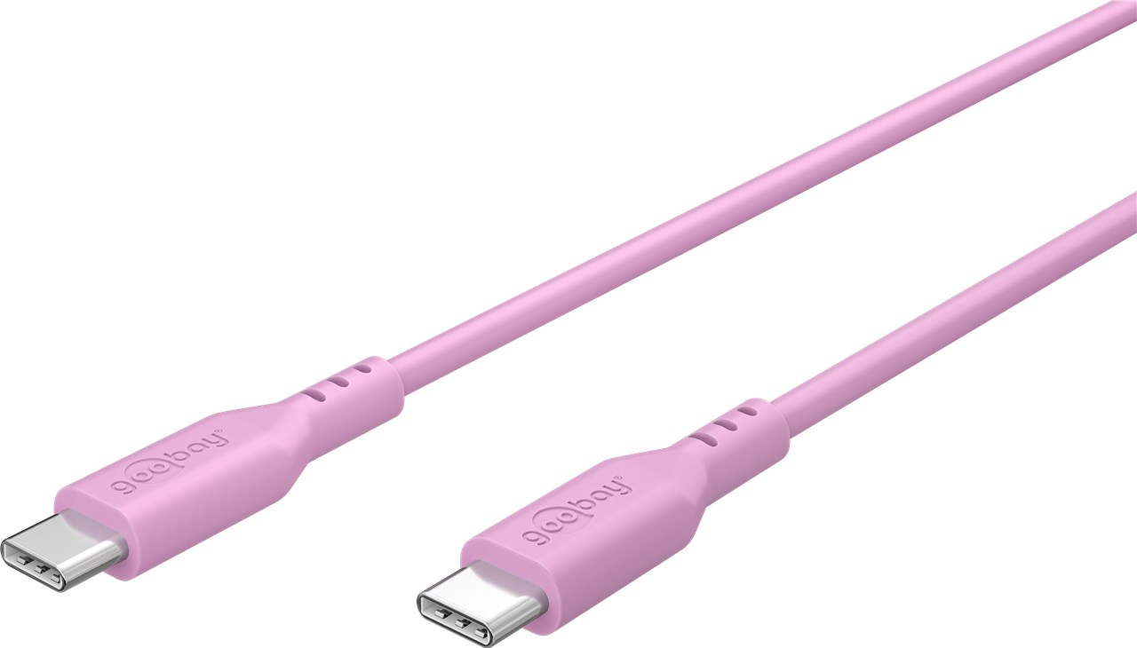 (1.5 m) 60W USB C auf USB C Silikon Ladekabel Fast Charge Datenkabel (77746) - Rosa