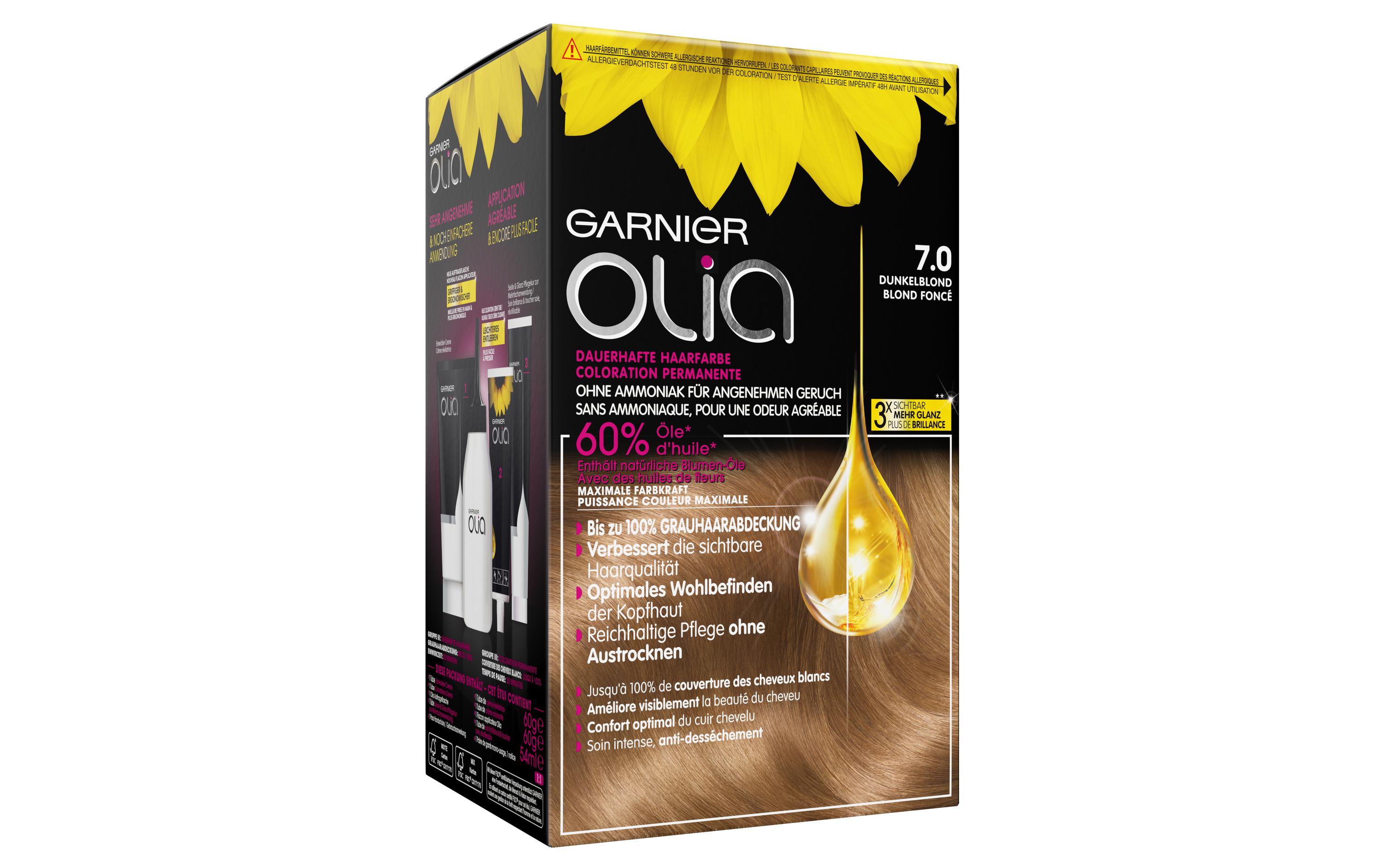 Haarcoloration Olia 7.0 DunkelblondDauerhafte Haarfarbe ohne Ammoniak