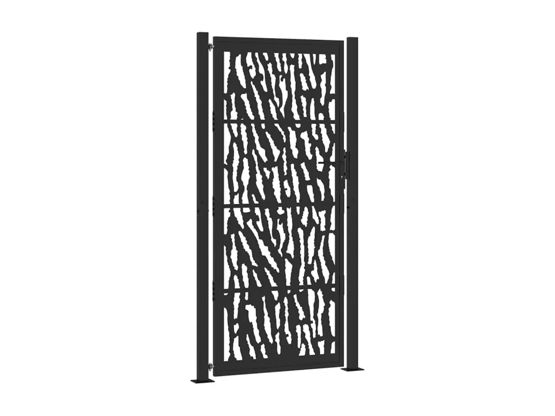 Portail de jardin noir 105x205 cm acier conception de tracés