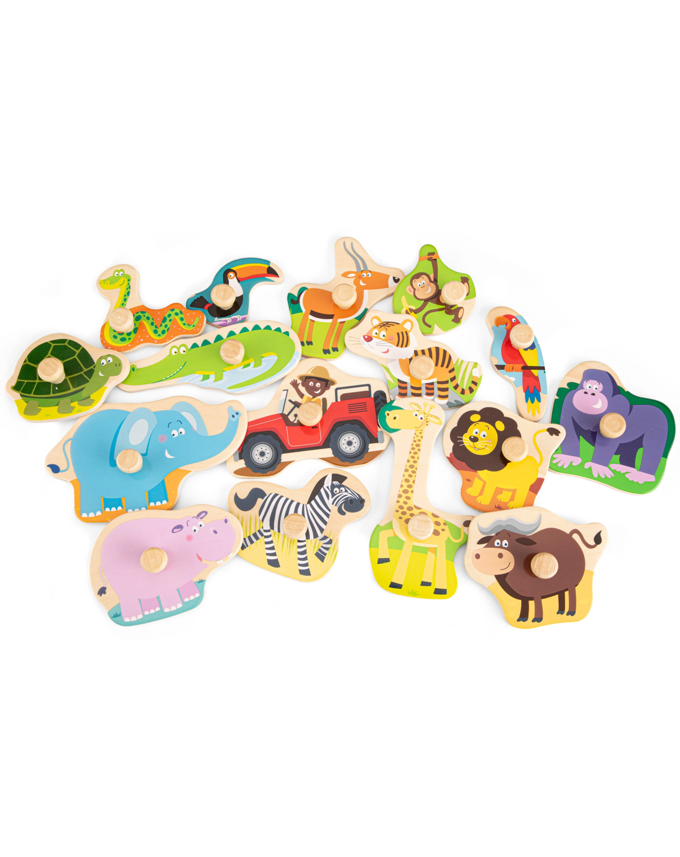 Steckpuzzle SAFARI 16-teilig aus Holz