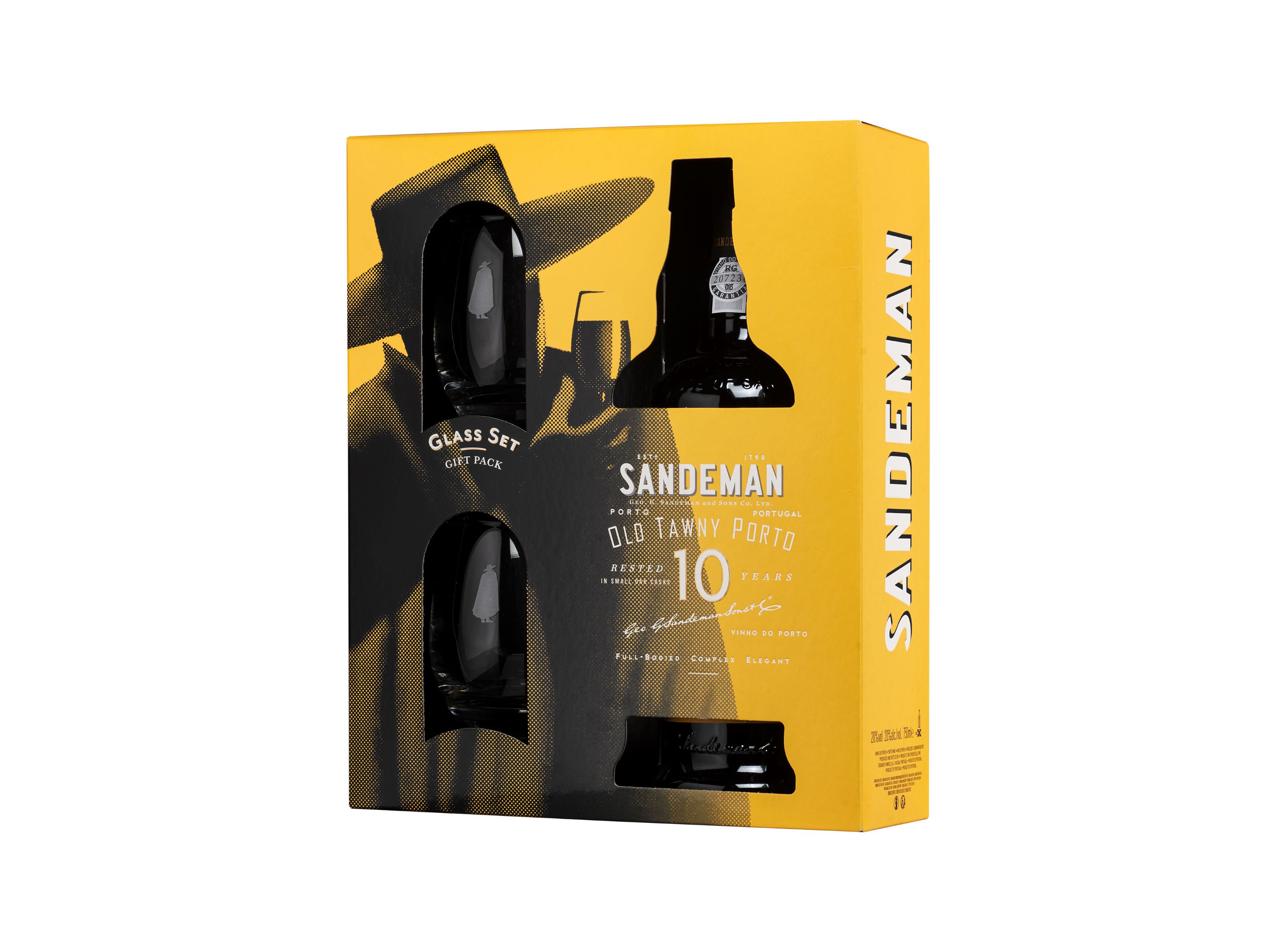 CONJUNTO SANDEMAN 10 ANOS COM COPO 0.75L